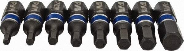 Irwin - 8 Piece, Screwdriver Insert Hex Bit Set - 5/64 to 1/4" Hex - Apex Tool & Supply