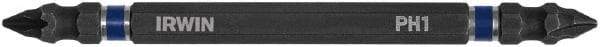 Irwin - #1 x #1 D/E Phillips Screwdriver Bit - 1/4" Hex Drive, 4" OAL - Apex Tool & Supply