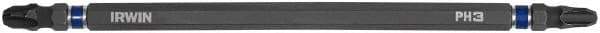 Irwin - #3 x #3 D/E Phillips Screwdriver Bit - 1/4" Hex Drive, 6" OAL - Apex Tool & Supply