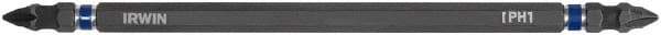 Irwin - #1 x #1 D/E Phillips Screwdriver Bit - 1/4" Hex Drive, 6" OAL - Apex Tool & Supply
