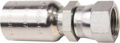 Parker - 7/16-20 JIC Steel Hydraulic Hose Female JIC 37/45° Dual Flare Swivel Straight Fitting - 6,000 psi, -4 Hose Size, 1/4" Hose Diam - Apex Tool & Supply