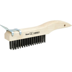 Hand Wire Scratch Brush w/Scraper, .012 Steel Fill, Shoe Handle, 4 × 16 Rows - Apex Tool & Supply
