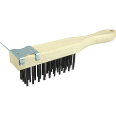 Hand Wire Scratch Brush w/Scraper, .012 Steel Fill , 4 × 11 Rows - Apex Tool & Supply