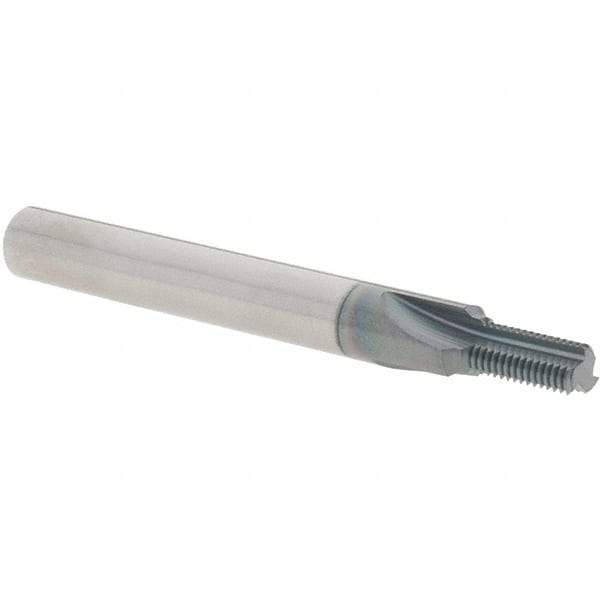 Scientific Cutting Tools - 1/4-40 Thread, 1/4" Shank Diam, AlTiN+ Coating, Solid Carbide Straight Flute Thread Mill - 3 Flutes, 2-1/2" OAL, 1/4" Min Noml Diameter - Apex Tool & Supply