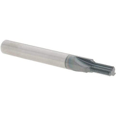 Scientific Cutting Tools - 1/4-40 Thread, 1/4" Shank Diam, AlTiN+ Coating, Solid Carbide Straight Flute Thread Mill - 3 Flutes, 2-1/2" OAL, 1/4" Min Noml Diameter - Apex Tool & Supply