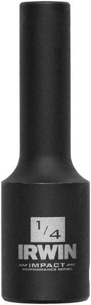 Irwin - 3/8" Drive 1/4" Deep Thin Wall Impact Socket - 6 Points, 2-1/2" OAL - Apex Tool & Supply