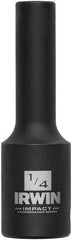 Irwin - 3/8" Drive 1/4" Deep Thin Wall Impact Socket - 6 Points, 2-1/2" OAL - Apex Tool & Supply