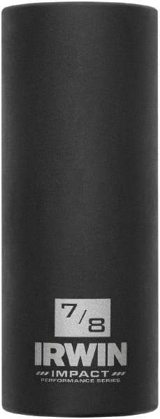 Irwin - 1/2" Drive 7/8" Deep Thin Wall Impact Socket - 6 Points, 3-1/4" OAL - Apex Tool & Supply