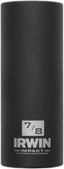 Irwin - 1/2" Drive 7/8" Deep Thin Wall Impact Socket - 6 Points, 3-1/4" OAL - Apex Tool & Supply