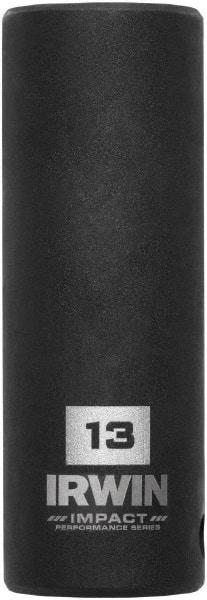 Irwin - 3/8" Drive 13mm Deep Thin Wall Impact Socket - 6 Points, 2-1/2" OAL - Apex Tool & Supply