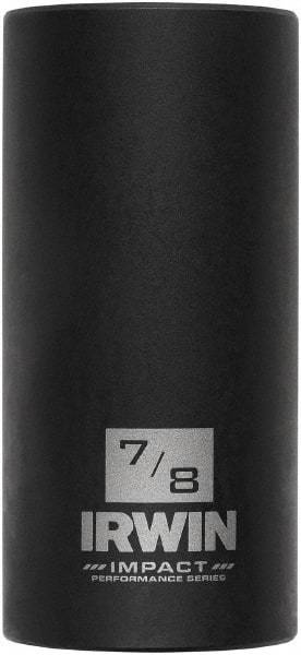 Irwin - 3/8" Drive 7/8" Deep Thin Wall Impact Socket - 6 Points, 2-1/2" OAL - Apex Tool & Supply