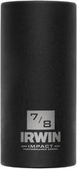 Irwin - 3/8" Drive 7/8" Deep Thin Wall Impact Socket - 6 Points, 2-1/2" OAL - Apex Tool & Supply