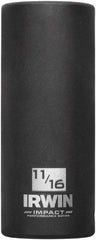 Irwin - 3/8" Drive 11/16" Deep Thin Wall Impact Socket - 6 Points, 2-1/2" OAL - Apex Tool & Supply