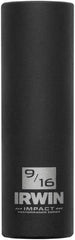 Irwin - 3/8" Drive 9/16" Deep Thin Wall Impact Socket - 6 Points, 2-1/2" OAL - Apex Tool & Supply