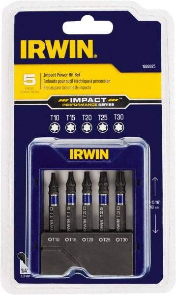 Irwin - 5 Piece, Torx Handle, Power Bit Set - Apex Tool & Supply