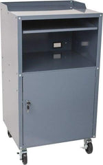 Value Collection - 200 Lb Capacity, 1 Drawer Mobile Computer Stand - 27" Wide x 24" Deep x 49-1/4" High, Steel, Gray - Apex Tool & Supply