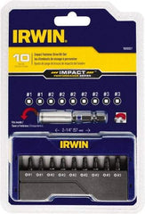 Irwin - 10 Piece, Screwdriver Insert Bit Set - #1 to #3 Square Recess - Apex Tool & Supply