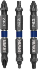 Irwin - 3 Piece, Square, Phillips Handle, Double End Bit Set - #2 - Apex Tool & Supply