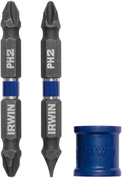 Irwin - 3 Piece, Phillips, Slotted Handle, Double End Bit Set - No. 2 Phillips - Apex Tool & Supply