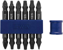 Irwin - 7 Piece, Slotted, Phillips, Torx, Square Handle, Double End Bit Set - #2 - Apex Tool & Supply
