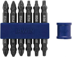Irwin - 7 Piece, Phillips, Square Handle, Double End Bit Set - No. 2 Phillips - Apex Tool & Supply