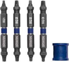 Irwin - 5 Piece, Square Handle, Double End Bit Set - #1 to #3 - Apex Tool & Supply