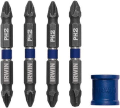 Irwin - 5 Piece, Phillips Handle, Double End Bit Set - No. 1 to No. 3 Phillips - Apex Tool & Supply