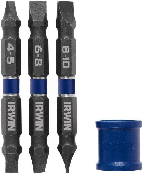 Irwin - 4 Piece, Slotted Handle, Double End Bit Set - Apex Tool & Supply