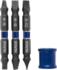 Irwin - 4 Piece, Slotted Handle, Double End Bit Set - Apex Tool & Supply