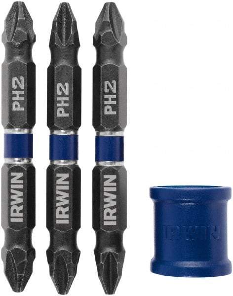 Irwin - 4 Piece, Phillips Handle, Double End Bit Set - No. 2 to No. 3 Phillips - Apex Tool & Supply