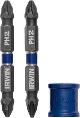 Irwin - 3 Piece, Phillips Handle, Double End Bit Set - No. 2 Phillips - Apex Tool & Supply
