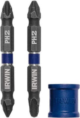 Irwin - 3 Piece, Phillips Handle, Double End Bit Set - No. 1 to No. 3 Phillips - Apex Tool & Supply