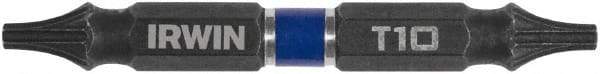 Irwin - T10 x T10 D/E Torx Screwdriver Bit - 1/4" Hex Drive, 2-3/8" OAL - Apex Tool & Supply