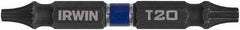 Irwin - T15 x T20 D/E Torx Screwdriver Bit - 1/4" Hex Drive, 2-3/8" OAL - Apex Tool & Supply