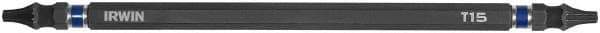 Irwin - T15 x T15 D/E Torx Screwdriver Bit - 1/4" Hex Drive, 6" OAL - Apex Tool & Supply