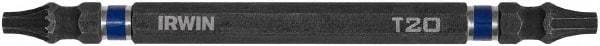 Irwin - T20 x T20 D/E Torx Screwdriver Bit - 1/4" Hex Drive, 4" OAL - Apex Tool & Supply