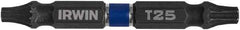 Irwin - T20 x T25 Torx Bit - 1/4" Hex Drive, 2-3/8" OAL - Apex Tool & Supply