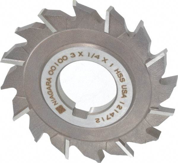 Keo - 3" Diam x 1/4" Width of Cut, 16 Teeth, High Speed Steel Side Milling Cutter - Staggered Teeth, Uncoated - Apex Tool & Supply