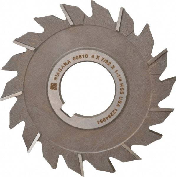 Keo - 4" Diam x 7/32" Width of Cut, 18 Teeth, High Speed Steel Side Milling Cutter - Staggered Teeth, Uncoated - Apex Tool & Supply