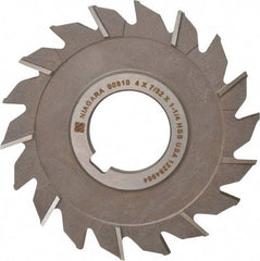 Keo - 4" Diam x 7/32" Width of Cut, 18 Teeth, High Speed Steel Side Milling Cutter - Staggered Teeth, Uncoated - Apex Tool & Supply