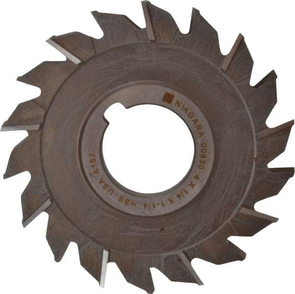 Keo - 4" Diam x 1/4" Width of Cut, 18 Teeth, High Speed Steel Side Milling Cutter - Staggered Teeth, Uncoated - Apex Tool & Supply