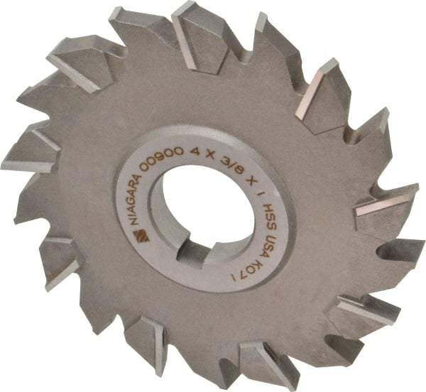 Keo - 4" Diam x 3/8" Width of Cut, 18 Teeth, High Speed Steel Side Milling Cutter - Staggered Teeth, Uncoated - Apex Tool & Supply