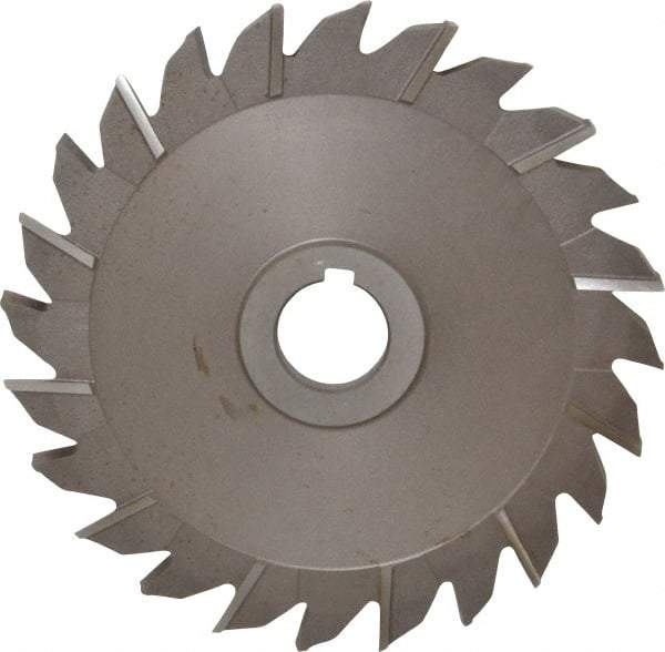 Keo - 6" Diam x 5/16" Width of Cut, 24 Teeth, High Speed Steel Side Milling Cutter - Staggered Teeth, Uncoated - Apex Tool & Supply