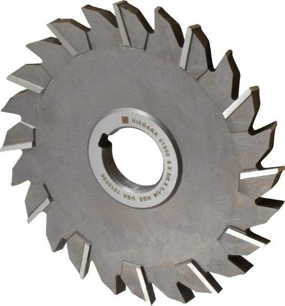 Keo - 6" Diam x 3/8" Width of Cut, 24 Teeth, High Speed Steel Side Milling Cutter - Staggered Teeth, Uncoated - Apex Tool & Supply