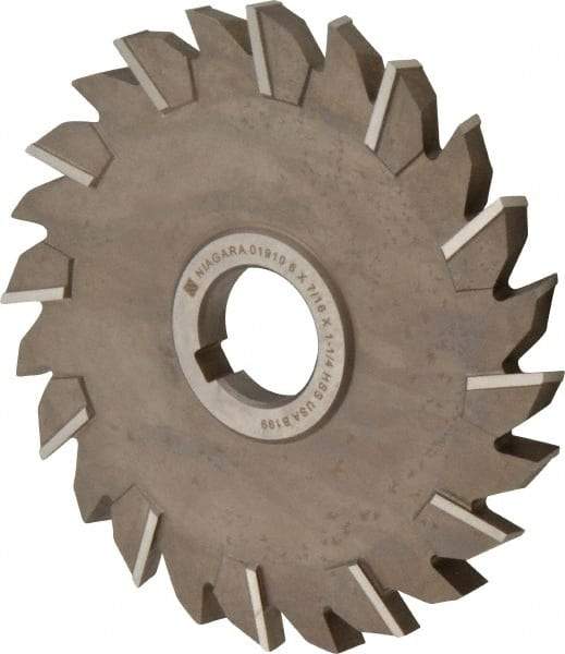 Keo - 6" Diam x 7/16" Width of Cut, 24 Teeth, High Speed Steel Side Milling Cutter - Staggered Teeth, Uncoated - Apex Tool & Supply