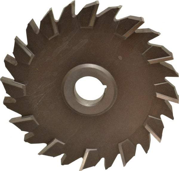 Keo - 6" Diam x 1/2" Width of Cut, 24 Teeth, High Speed Steel Side Milling Cutter - Staggered Teeth, Uncoated - Apex Tool & Supply