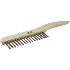 Hand Wire Scratch Brush, .012 Stainless Fill, Shoe Handle, 1 × 17 Rows - Apex Tool & Supply