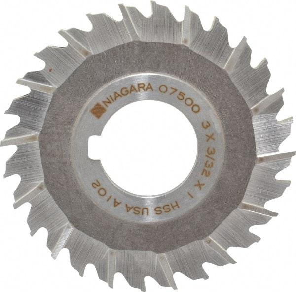 Keo - 3" Blade Diam x 3/32" Blade Thickness, 1" Hole, 28 Teeth, High Speed Steel Side Chip Saw - Staggered Tooth, Arbor Connection, Right Hand Cut, Uncoated - Apex Tool & Supply