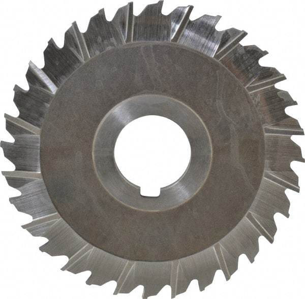 Keo - 4" Blade Diam x 1/8" Blade Thickness, 1" Hole, 32 Teeth, High Speed Steel Side Chip Saw - Staggered Tooth, Arbor Connection, Right Hand Cut, Uncoated - Apex Tool & Supply