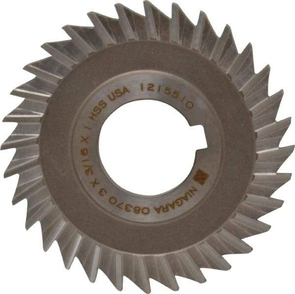 Keo - 3" Blade Diam x 3/16" Blade Thickness, 1" Hole, 32 Teeth, High Speed Steel Side Chip Saw - Straight Tooth, Arbor Connection, Right Hand Cut, Uncoated, with Keyway - Apex Tool & Supply
